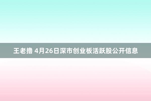 王老撸 4月26日深市创业板活跃股公开信息