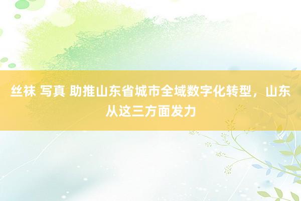 丝袜 写真 助推山东省城市全域数字化转型，山东从这三方面发力