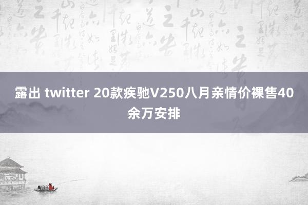 露出 twitter 20款疾驰V250八月亲情价裸售40余万安排