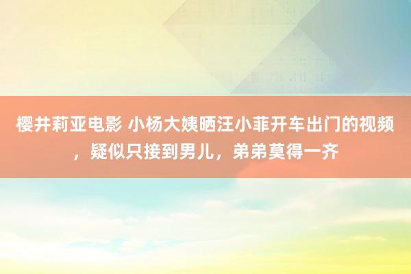 樱井莉亚电影 小杨大姨晒汪小菲开车出门的视频，疑似只接到男儿，弟弟莫得一齐